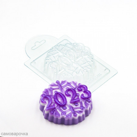 2023 на снежинке форма пластиковая