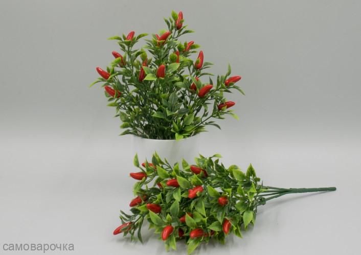 Перчик Огонек веточка искусственна - Перчик Огонек веточка искусственна -