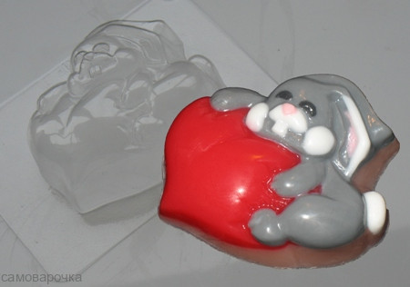 Влюбленный заяц, форма для мыла пластиковая