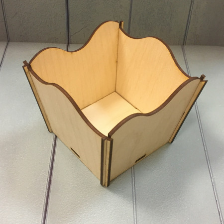 Ящик Волна трапеция деревянный 8*8*8,5 см. Ящик Волна трапеция деревянный 8*8*8,5 см.