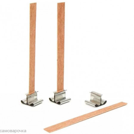 Деревянный фитиль 12*150 мм с фитиледержателем Деревянный фитиль 12*150 мм с фитиледержателем