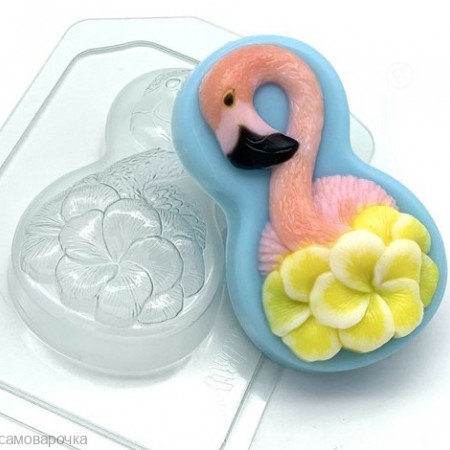 8 Марта Фламинго с цветами пластиковая форма 8 Марта Фламинго с цветами пластиковая форма