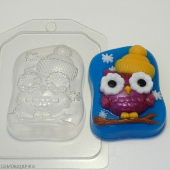Сова в шапке, форма для мыла пластиковая - Для мыла и шоколада