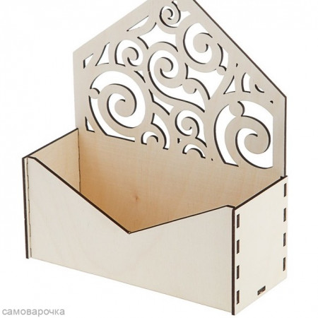 Кашпо Конверт, с вензелями, неокрашенный, 18 х 6,6 х 20,5 см Кашпо Конверт, с вензелями, неокрашенный, 18 х 6,6 х 20,5 см