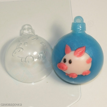 Шар Хрюшка, форма для мыла пластиковая Шар Хрюшка, форма для мыла пластиковая