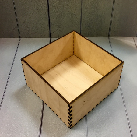 Ящик квадрат средний деревянный 12*12*6,5 см