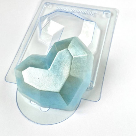 Сердце граненое форма пластиковая Anymolds Сердце граненое форма пластиковая Anymolds