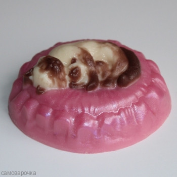 Кошка с котенком, форма для мыла пластиковая