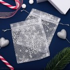 Мешочек из органзы Новогодние снежинки 10*12 см Мешочек из органзы Новогодние снежинки 10*12 см