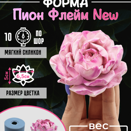 Пион Флейм NEW Форма силиконовая 3D Пион Флейм NEW Форма силиконовая 3D