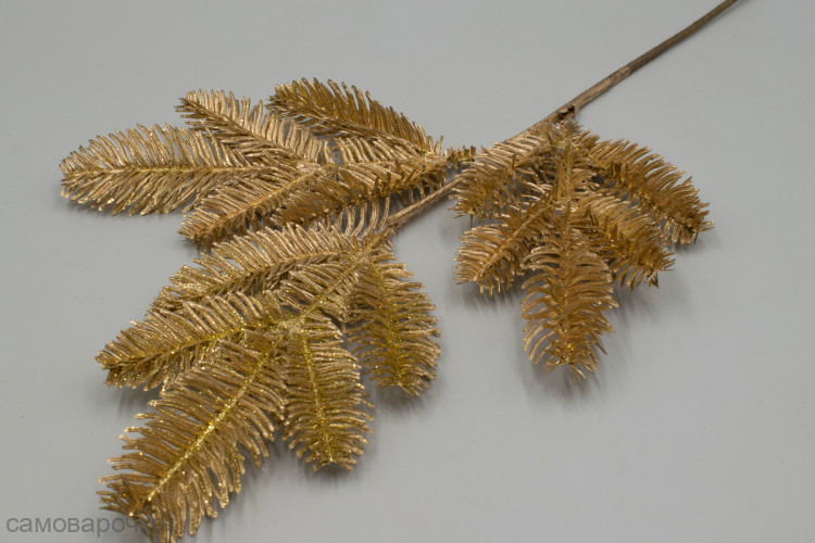 Ветка еловая золото Алана 3 ответвления Зелень искусственная - Ветка еловая золото Алана 3 ответвления Зелень искусственная -