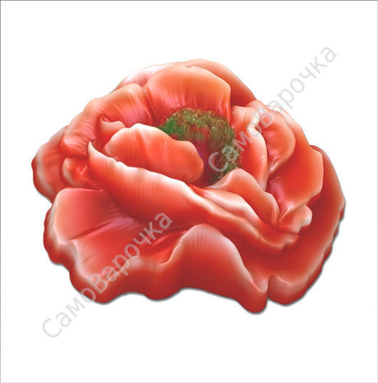 Мак, форма для мыла пластиковая - Для мыла и шоколада Мак, форма для мыла пластиковая - Для мыла и шоколада