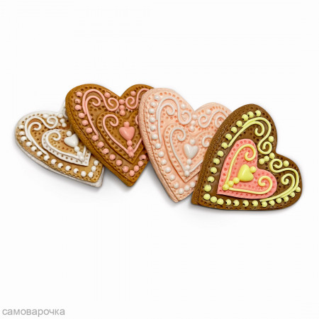 Пряничное сердце Силиконовая форма 3D*