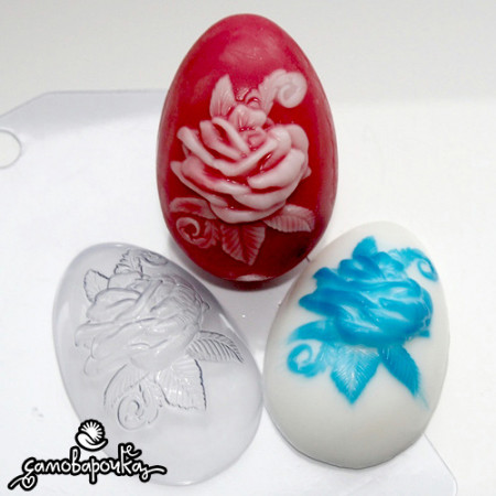 Яйцо роза, форма для мыла пластиковая