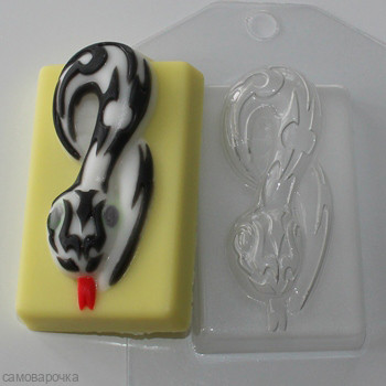 Змея, форма для мыла пластиковая