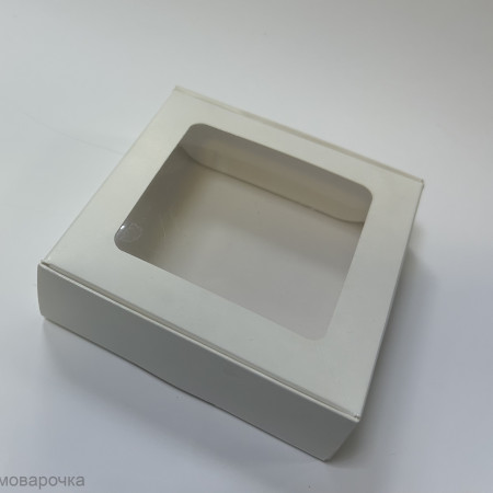 Коробка для мыла Белая с окном 10*10*3 см