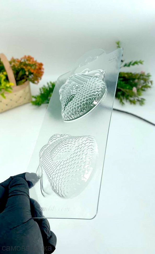 Вязаная Курочка для шоколада (2шт на форме) пластиковая форма - 