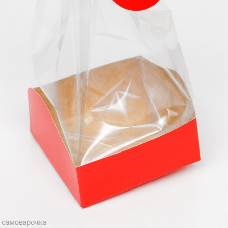 Пакет с жестким дном Алый 10*10*32 