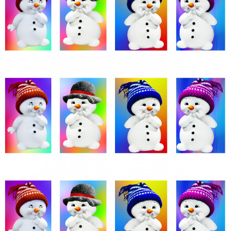 водорастворимая бумага с картинкой Снеговики №143