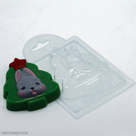 Елочка с кроликом Форма пластиковая Елочка с кроликом Форма пластиковая
