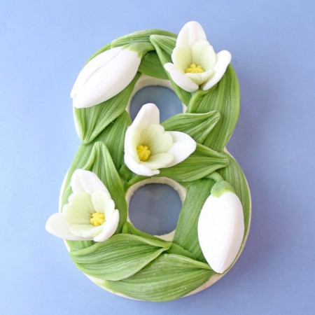 8 марта подснежники Силиконовая форма 3D