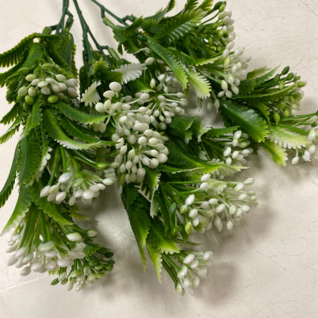 Ветка Росянки с белыми тычинками зелень искусственная 