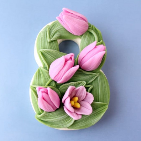 8 марта Тюльпаны форма силиконовая 3D*