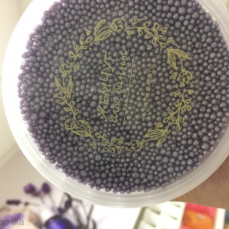 Этикетка прозрачная круг с золотой надписью "Жемчуг для ванн ручной работы"  D=58мм