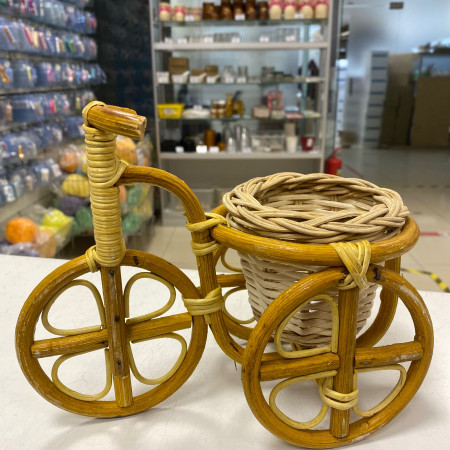 Кашпо велосипед бамбук