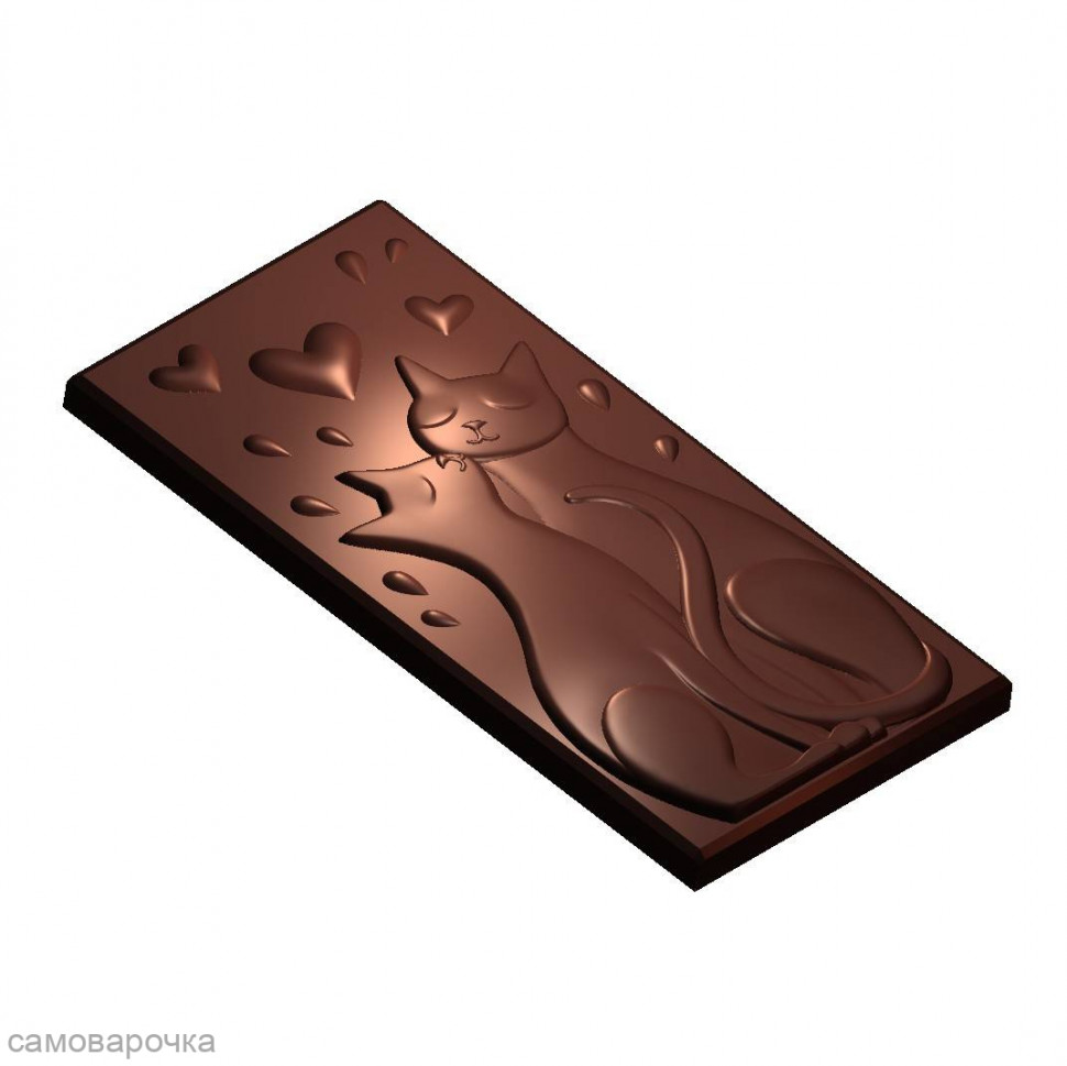 Влюбленные коты форма пластиковая для плитки шоколада - 