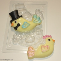 Птички-молодожены, форма для мыла пластиковая Птички-молодожены, форма для мыла пластиковая