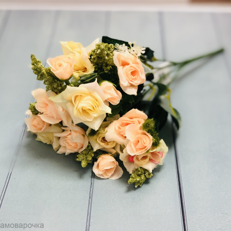 Розы букетные искусственные персиковые Розы букетные искусственные персиковые