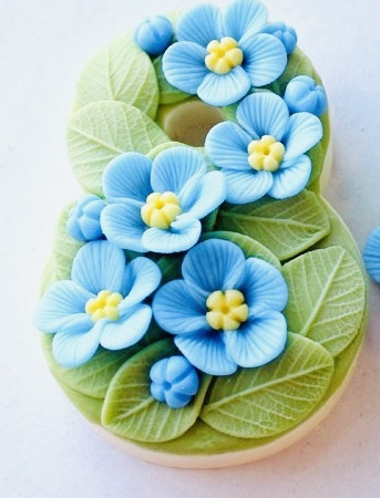 8 марта весенние цветы силиконовая форма 3D для мыла