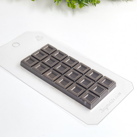 Плитка классика "Квадратики" форма пластиковая для шоколада