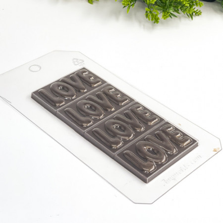 Плитка LOVE пластиковая форма для шоколада