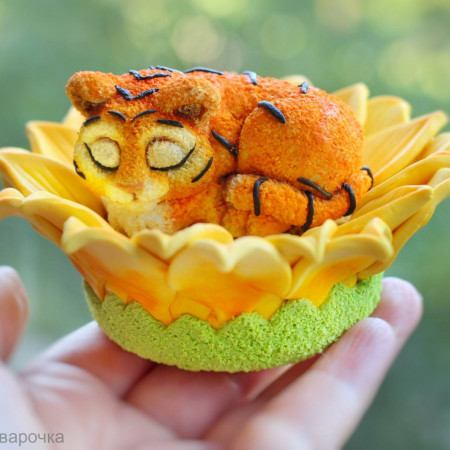 Спящий тигра форма силиконовая 3D ПОДСОЛНУХ ОТДЕЛЬНО