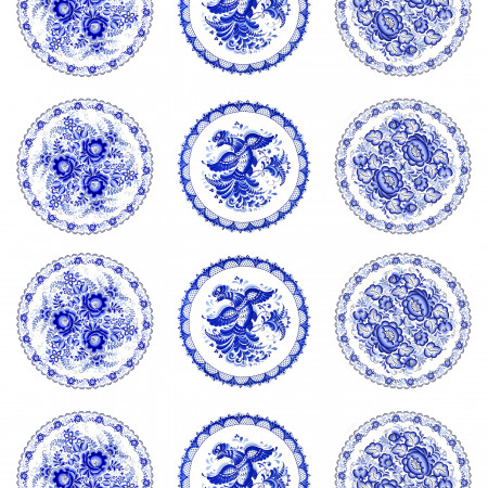 Водорастворимая бумага с картинкой Гжель подборка № 27 Водорастворимая бумага с картинкой Гжель подборка № 27