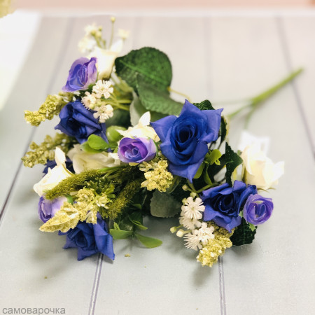 Розы букетные искусственные сиреневые Розы букетные искусственные сиреневые