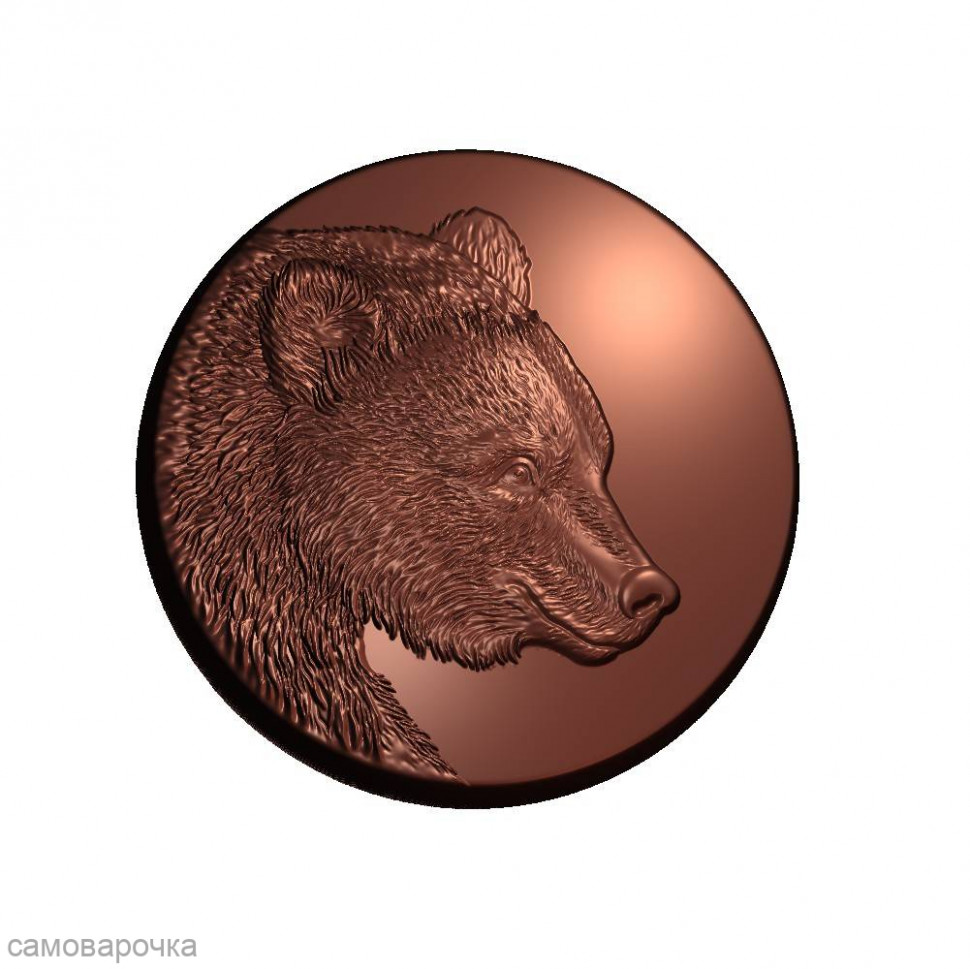 Медаль Медведь форма пластиковая для мыла и шоколада - 