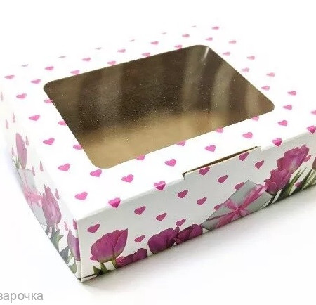 Коробка Тюльпаны и сердечки 10*8*3 см Коробка Тюльпаны и сердечки 10*8*3 см