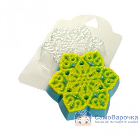 Снежинка новогодняя, форма для мыла пластиковая Снежинка новогодняя, форма для мыла пластиковая