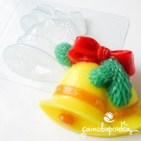 Колокольчики новогодние форма для мыла пластиковая