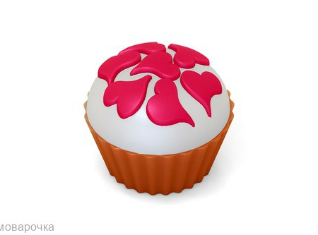 Кейк верхушка Сердечки, форма для мыла пластиковая