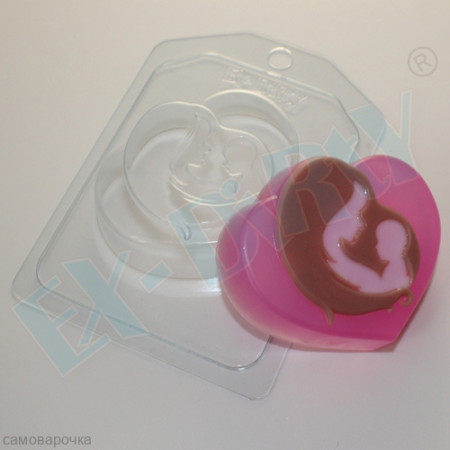 Мать и дитя (силуэт), форма для мыла пластиковая