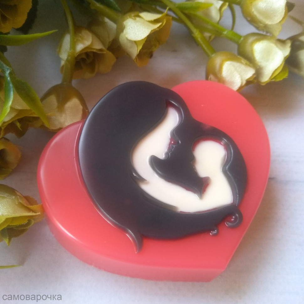 Мать и дитя (силуэт), форма для мыла пластиковая - Для мыла и шоколада
