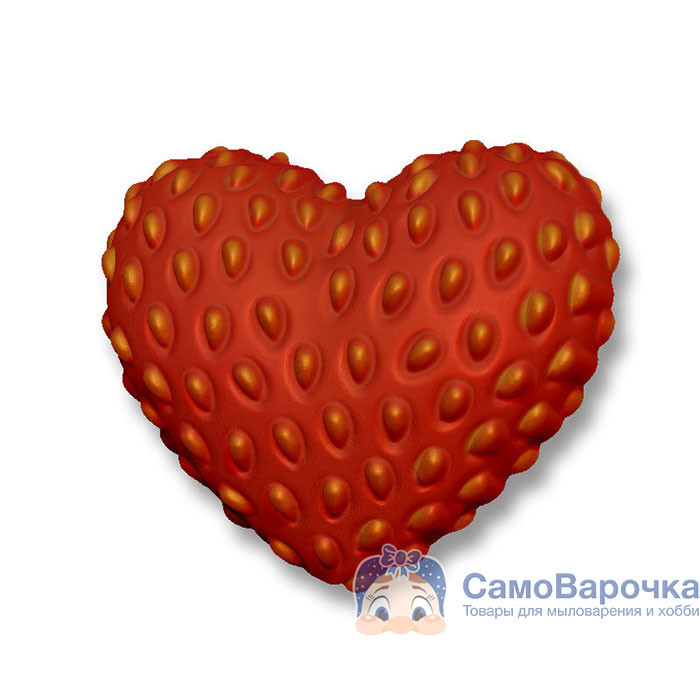 Клубничное сердце, форма для мыла пластиковая - Для мыла и шоколада