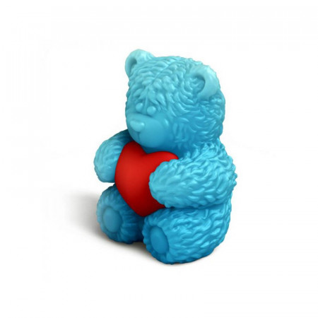 Мишка сидит с сердечком в обнимку - Медвежонок Тедди - (3D), форма для мыла пластиковая Мишка сидит с сердечком в обнимку - Медвежонок Тедди - (3D), форма для мыла пластиковая