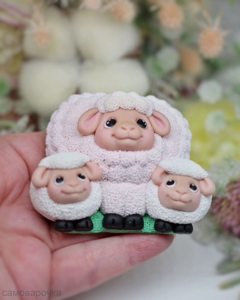 Три Овечки форма силиконовая 2D - 