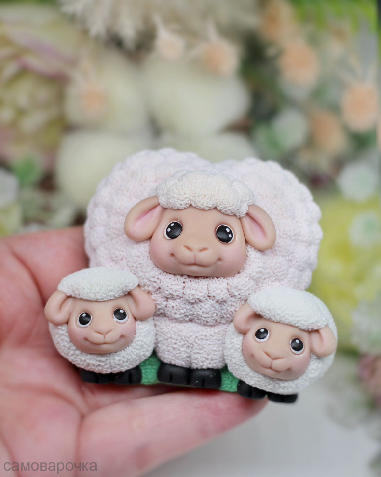 Три Овечки форма силиконовая 2D - 