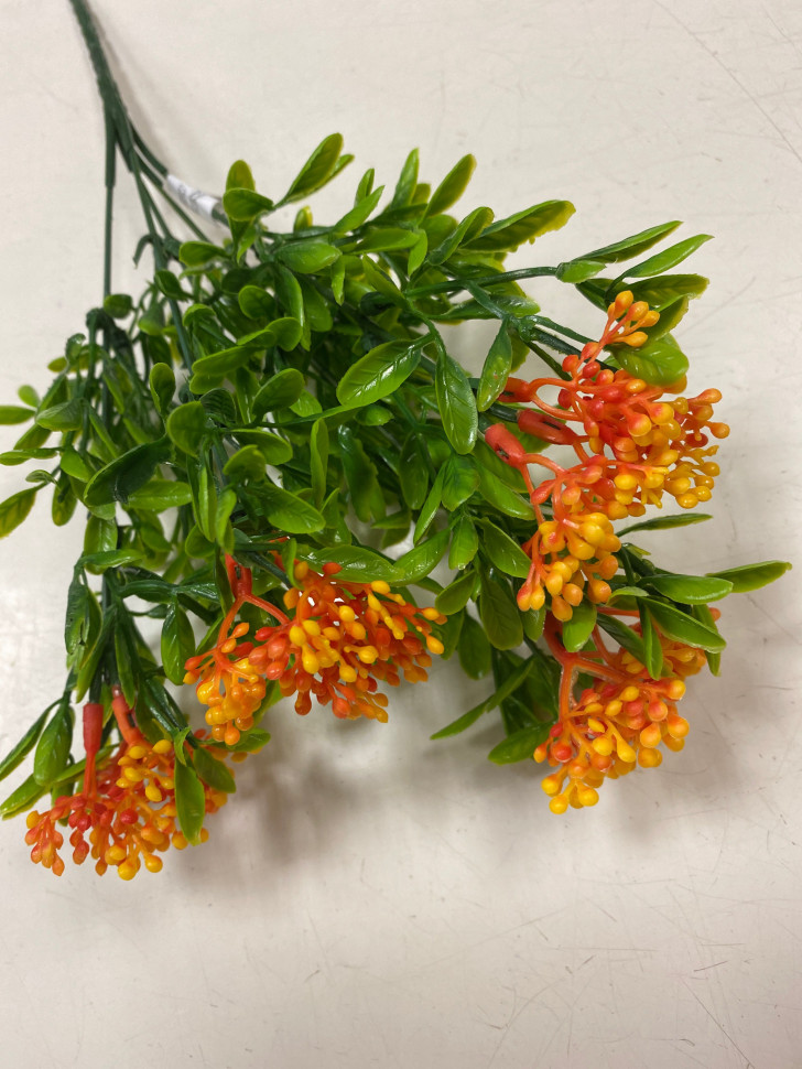 Букетик брусники оранжевый  5 веток искусственный - 